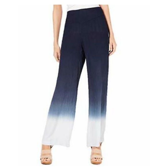 INC International Concepts Pants - INC Wide Leg Ombre Palazzo Pants Deep Twilight XL